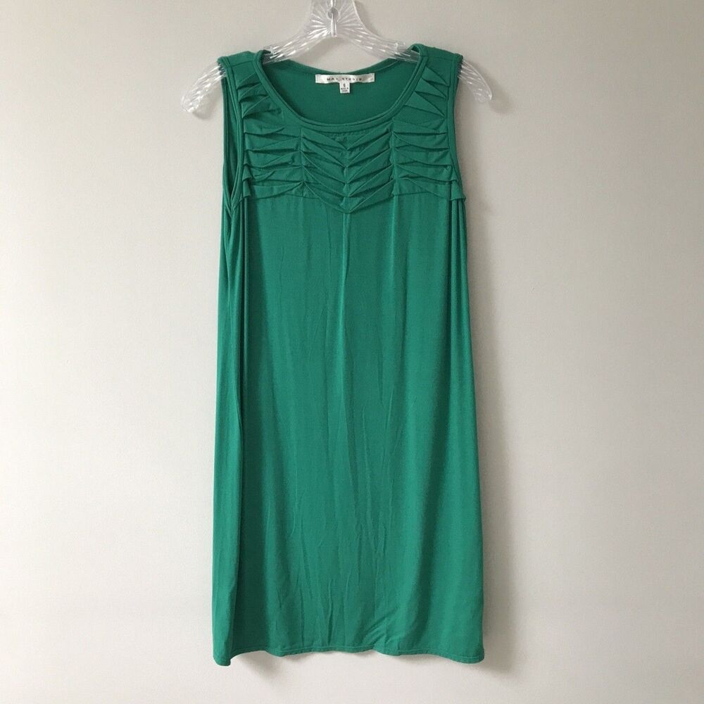 MAX STUDIO women’s sleeveless green stretch dress size small sundress